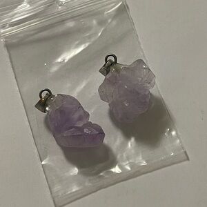 Amethyst Purple Crystal Pendant Set